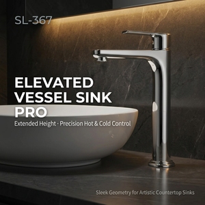 Grifo de lavabo cromado de altura extendida, mezclador alto para baño, grifo monomando de agua fría y caliente SL-367 - Product Image 1