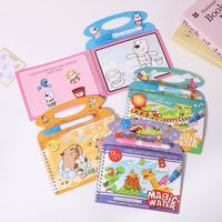 Kinder puzzle Handheld Wasser Zeichnung Notizbuch Wiederholte Graffiti Set Cartoon Zeichnung Kunst papier Magic Water Book