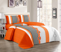 Ensemble de literie King Size 4 pièces, couvre-lit matelassé avec drap-housse et 2 taies d'oreiller