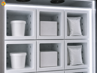 Armoire distributrice de produits surgelés, style casier, -18 à -20°C, réglable, gaz écologique R290, pour cantine de magasin