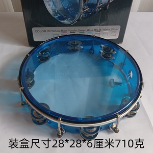 Wholesale Factory Complete 10 Inch Tambourine, Double Row Electroplated Adjustable Transparent <b>Drum</b> Head Percussion - Product Image 3