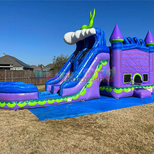 Maison de rebond commerciale pour enfants maison combo sautant pour enfants château gonflable rebondissant avec toboggan aquatique lune cavalier piscine à balles - Product Image 6