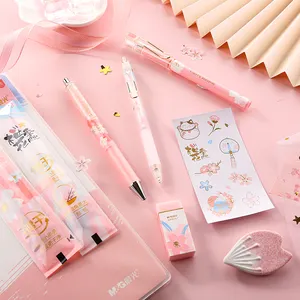 Fournitures scolaires en gros Ensemble cadeau de papeterie mignon or rose pour enfants