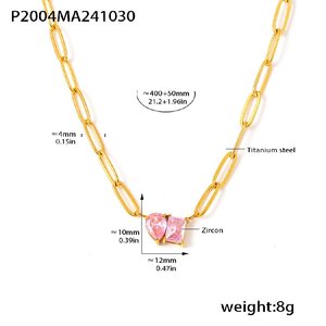 Collier hypoallergénique plaqué or avec pendentif goutte d'eau carré en zircon, motif géométrique tendance, croix personnalisée, luxe léger - Product Image 5