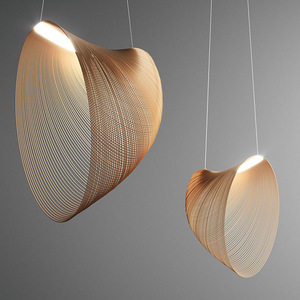 Japanese Style Wooden Pendant <b>Light</b> Oval Shape Led Single Head Chandelier For Living Room <b>Dining</b> Room Cafe Home Decor - Product Image 1