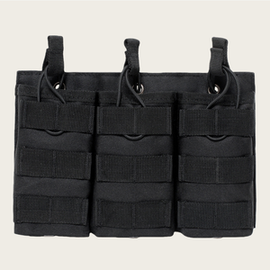 Pochette tactique quadruple pour chargeurs, panneau frontal, déploiement rapide, Molle, pochette à chargement ouvert pour quatre chargeurs - Product Image 2