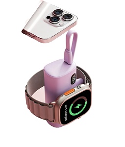 Nouvelle batterie externe magnétique sans fil de poche 2026 avec entrée Type-C, câble intégré, mini-batterie en plastique pour alimentation mobile - Product Image 1