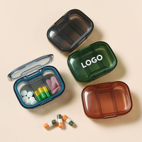 Organisateur de pilules personnalisé avec logo, mini boîte à pilules à 3 compartiments, étui à médicaments portable pour le matin, l'après-midi et le soir