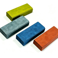 Étui à lunettes portable haut de gamme, gaufré, rétro, rigide, anti-chute, anti-poussière, avec logo personnalisé