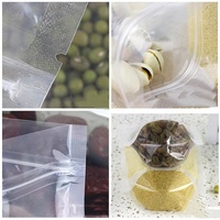 Sacs d'emballage alimentaire en plastique transparent avec fermeture éclair, Doypack à fond plat, plusieurs tailles