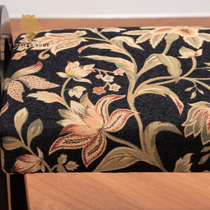 <span class=keywords><strong>Banc</strong></span> de change de <span class=keywords><strong>chaussures</strong></span> vintage à motif floral, structure en bois de frêne massif, tissu respirant en lin-coton, <span class=keywords><strong>banc</strong></span> d'entrée, repose-pieds - Product Image 5