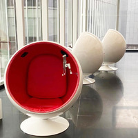 Chaise Sphère Moderne à Espace Unique avec Haut-Parleur Chaise de Loisirs Rotative à la Mode pour Bibliothèque Bar Lecture Personnalisée en Verre