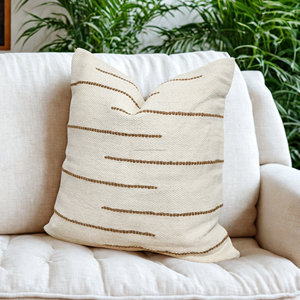 Housse de coussin carrée tissée style bohème avec petits pompons minimalistes, pliable, luxueuse et douce - Product Image 5