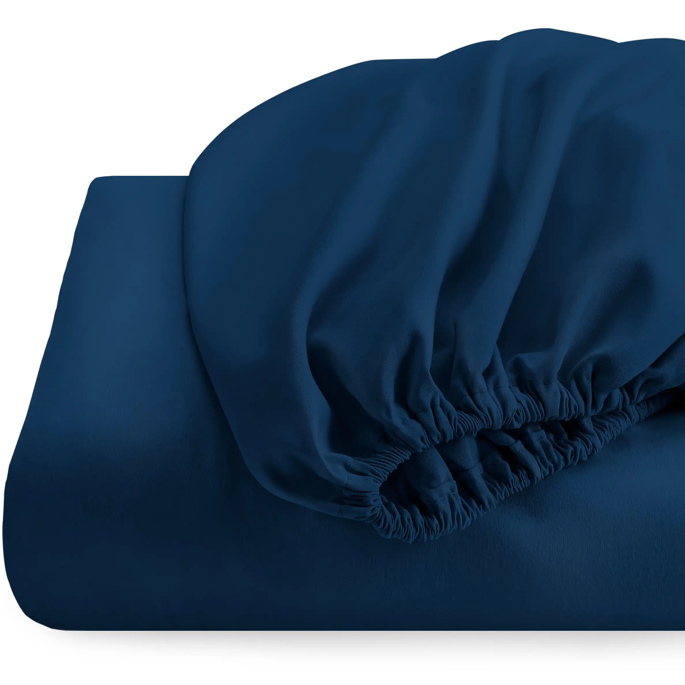 Azul oscuro de microfibra equipado hoja con elasticfor a casa