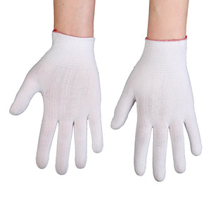 White 13-Needle Nylon Work <b>Gloves</b> Plain Non-Disposable For Formal And Casual Wear Four Seasons Use - Product Image 5