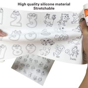 再利用可能な洗えるBPAフリーの高品質食品グレードのカスタマイズされたクリエイティブシリコン描画マット - Product Image 3