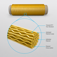 Fil de nylon DTY teint en masse haute ténacité 50D/24F jaune doré 100 % pour gants et tricot à la main – Approvisionnement direct usine