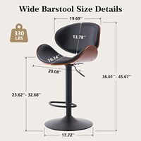 Tabouret de bar pivotant moderne en cuir PU et liège, hauteur et repose-pieds réglables pour salle à manger, extérieur, salon