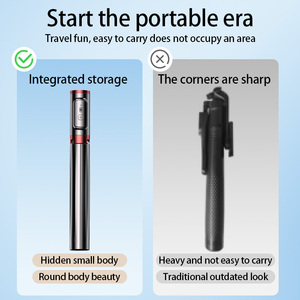 Mini điện thoại thông minh Monopod di động ngoài trời Selfie Stick với có thể gập lại Tripod ánh sáng không Dây nối dài từ xa Tương thích iPhone - Product Image 5