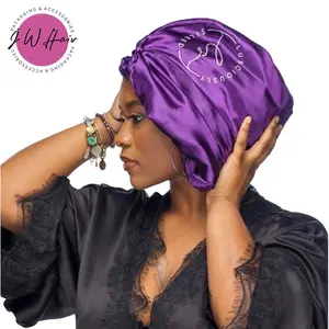 2021 Newest Satin Bonnet Wig SleepingCap Custom Extra Long Bonnet With Snap