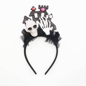 Conjunto de Disfraz de Tutú Negro Dulce y Encantador para Niñas con Diadema de Calavera, Transpirable y Ecológico para Pascua - Product Image 3