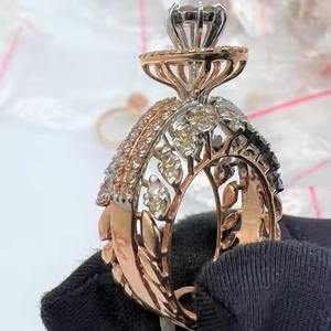 แหวนหมั้นเพชรธรรมชาติสุดหรู14K 18K โกลด์ตัดยอดเยี่ยมได้รับการรับรองจากบุคคลที่สามเครื่องประดับดีไซน์คลาสสิกความงามเหนือกาลเวลา - Product Image 1