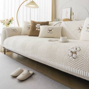 Sarung Sofa Bordir Anjing Baru 2026, Bahan Beludru Anti Selip untuk Musim Gugur dan Musim Dingin, Penutup Sofa Lengkap - Product Image 3