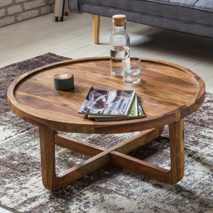 Table basse de qualité supérieure, forme ronde, design moderne, collection de meubles pour salon, prix de gros en bois - Product Image 2