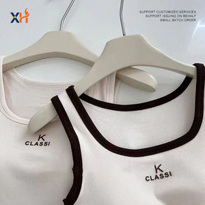 High Quality <b>Knitted</b> Cotton New Autumn Winter Breathable Casual <b>Tank</b> <b>Tops</b> O-Neck Front Logo <b>Women</b> - Product Image 5