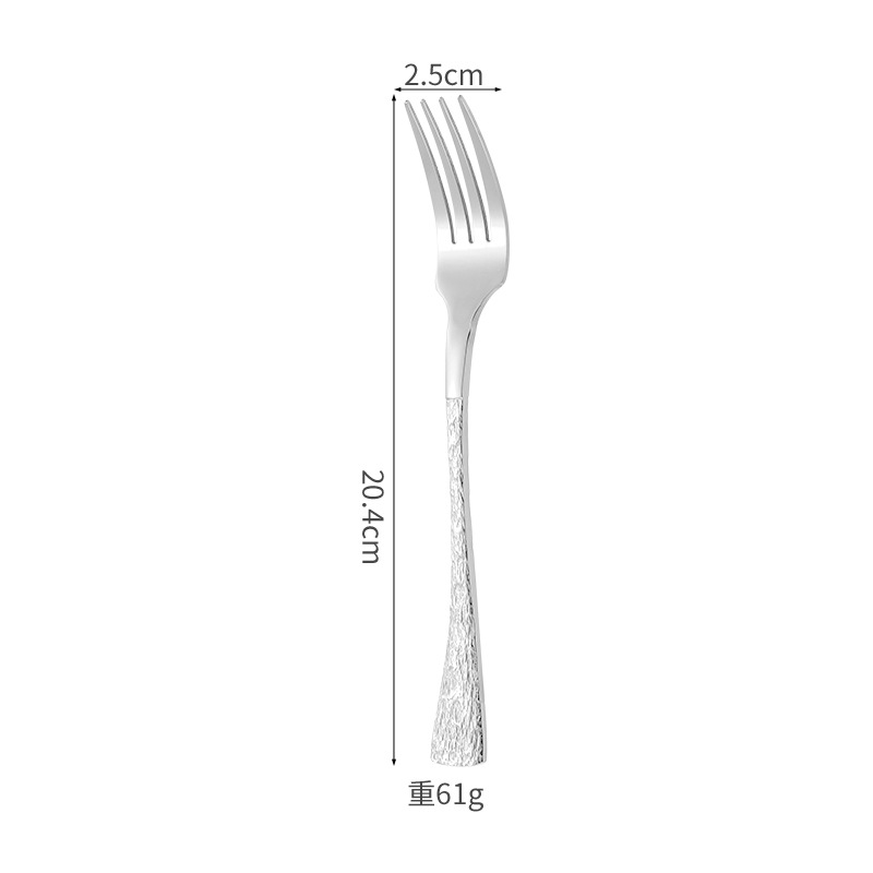 Fishtail Bark Texture Fork - Silver