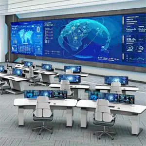 Mudah merakit tinggi yang dapat disesuaikan Command Center Room Network Station Control Room Desk Console