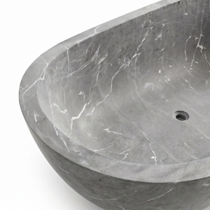 Baignoires ovales modernes sur mesure de luxe, exclusives, en marbre noir/Nero Marquina, autoportantes, pour salle de bain, villa, hôtel - Product Image 4