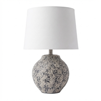 Lampe de Chevet en Céramique Unique, Design Creux, Motif Rose, Éclairage pour Hôtel, Salon, Décoration Intérieure, Lampe de Lecture avec Abat-jour en Tissu