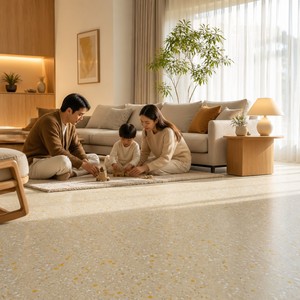 Revêtement de <span class=keywords><strong>sol</strong></span> composite en PVC avec couche d'usure de 0,35 mm, <span class=keywords><strong>sol</strong></span> <span class=keywords><strong>vinyle</strong></span> commercial de 2,0 mm, classe T, résistant à l'usure, écologique, <span class=keywords><strong>terrazzo</strong></span>, 2 m x 20 m - Product Image 6