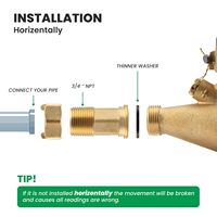 Watflow DN20 3/4 \ "NPT Laiton Multi-Jet Horizontal Compteur D'eau Protection IP67 Débitmètre D'eau Froide pour Usage De Jardin Non Potable
