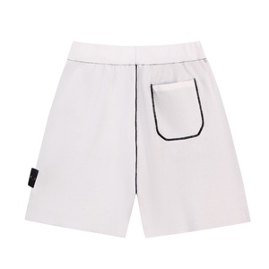 Shorts d'été décontractés en toile tricotée extensible de qualité supérieure, style vintage et ample, pour hommes - Product Image 4