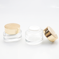 Pot en verre borosilicate avec couvercle en aluminium pour crème pour les yeux, lotion, soin de la peau, emballage personnalisé avec impression par transfert thermique du logo