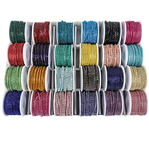 Grosir Pabrik Motif Rantai Gelas Rhinestone 3D Warna-warni SS6 10 Yard/roll Claw DIY Aksesoris Perhiasan & Pakaian - Product Image 1
