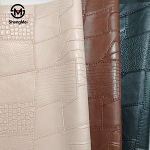 Commercio all'ingrosso 0.9mm animali goffrato Calfkid Patchwork tessuto in pelle per borse da donna taccuini mobili decorativi elastici - Product Image 5