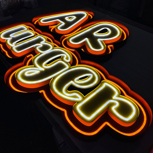 Personalizzazione di Insegne al Neon a Doppio Strato, Lettere Illuminate, Loghi Pubblicitari, Insegne da Parete per Bar e Ristoranti - Product Image 6