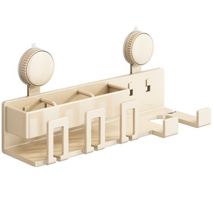 Soporte de pared con ventosa para cepillos de dientes, sin perforaciones, para baño, con soporte para secador de pelo, pasta de dientes, cepillos de dientes y vaso para enjuague bucal - Product Image 4