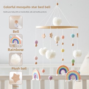 Décoration de chambre de bébé de style nordique, hochet de berceau, boule arc-en-ciel, <span class=keywords><strong>mobile</strong></span> circulaire en <span class=keywords><strong>bois</strong></span> style Instagram, emballage en boîte, jouets <span class=keywords><strong>pour</strong></span> bébé - Product Image 3
