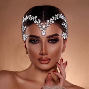 Crystal Bridal <strong>Headpieces</strong> for Brides Silver Wedding <strong>Hair</strong> Accessories Bride Headband Pearl <strong>Hair</strong> <strong>Vine</strong> <strong>Hair</strong> Accessories for Braids - Product Image 2