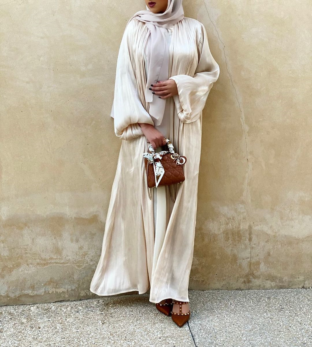 satin abaya slip dress Silk Abaya Inner Slip Dress - Elegant Ivory