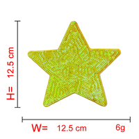 Vente en gros de patchs en sequins scintillants à repasser pour vêtements, étoiles, 6 cm, 12,5 cm, pour sacs, chapeaux, bricolage, enfants