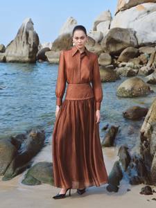 Wholesale Womens <b>Skirts</b> Eco Friendly RIDDA MAXI <b>SKIRT</b> 73% Cupro - 27% Polyester Elegant ODM Clothing <b>Long</b> <b>Skirt</b> from Vietnam - Product Image 2