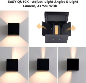 Applique murale LED intérieure 6W en aluminium, éclairage bidirectionnel (haut et bas), pour chambre à coucher, étanche - Product Image 4
