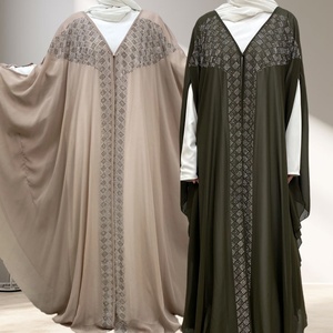 African Luxury Rhinestone Jalabia Abaya Formal Fashion Batwing Sleeve Evening Dress <b>Kaftan</b> for Women 6739# - Product Image 2