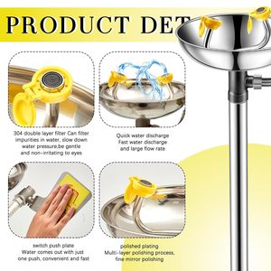 Oculatore industriale 304 in acciaio inossidabile a doppio ugello oculista verticale per uso di laboratorio - Product Image 2
