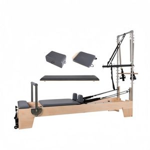 Reformer de Pilates de media torre que ahorra espacio con carro suave y ruedas silenciosas, Reformer de torre para el hogar para programas de fisioterapia - Product Image 1